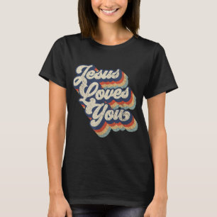Jesus Lieben Sie Retro Vintag Style Grafik Design T-Shirt