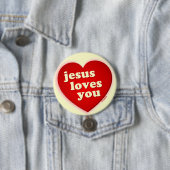 Jesus-Lieben Sie roter Herz-Knopf Button (Beispiel)