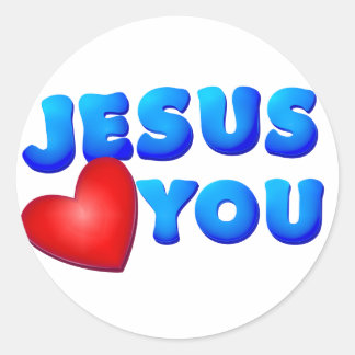 Jesus-Lieben Sie Runder Aufkleber