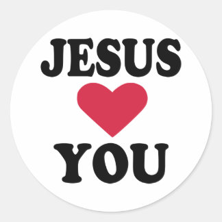 Jesus Lieben Sie Runder Aufkleber