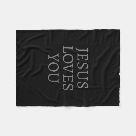 Jesus Lieben Sie | Schwarz & Dunkelgrau Fleecedecke (Vorderseite (Horizontal))
