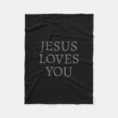 Jesus Lieben Sie | Schwarz & Dunkelgrau Fleecedecke (Vorderseite)