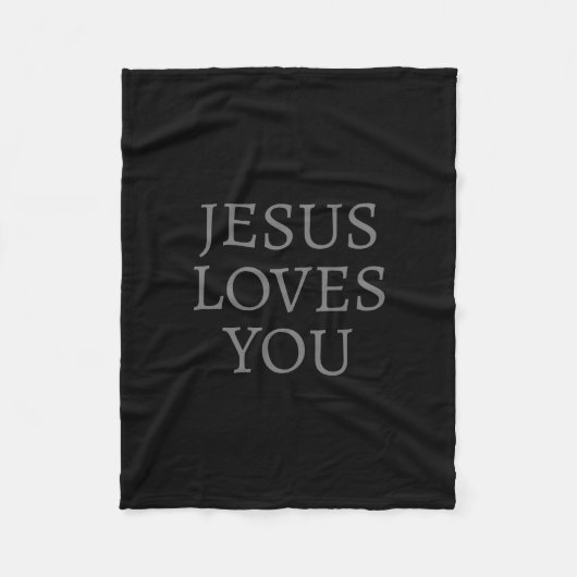 Jesus Lieben Sie | Schwarz & Dunkelgrau Fleecedecke (Vorderseite)