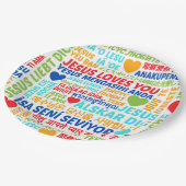 Jesus Lieben Sie Sprachen Pappteller (Schrägansicht)