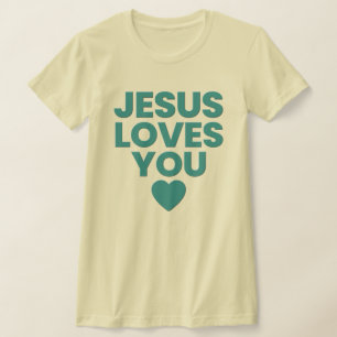 Jesus Lieben Sie T-Shirt, Christlich, Embossed Pri T-Shirt