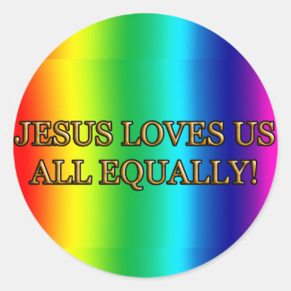 JESUS LIEBEN UNS ALLE GLEICH! (CHRIST CHRISTLICH) RUNDER AUFKLEBER