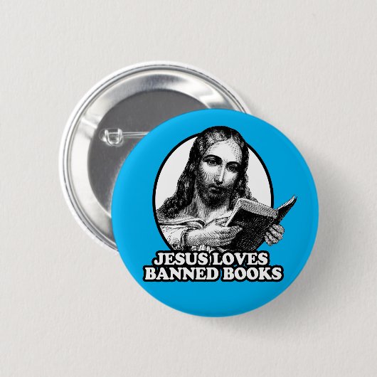 Jesus-Lieben verboten Bücher Button (Vorne & Hinten)