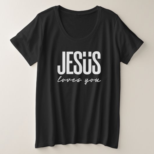 JESUS LIEBEN YOU | CHRISTLICH GROßE GRÖßE T-Shirt (Design vorne)