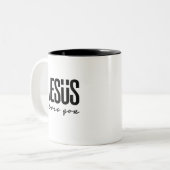 JESUS LIEBEN YOU | CHRISTLICH ZWEIFARBIGE TASSE (Vorderseite Links)