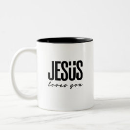 JESUS LIEBEN YOU | CHRISTLICH ZWEIFARBIGE TASSE