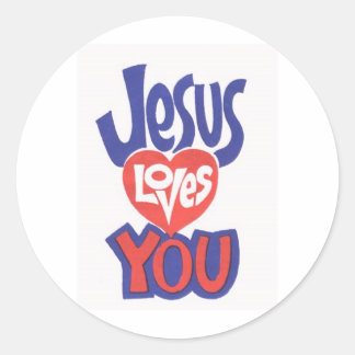 JESUS-LIEBEN-YOU-Stickers Runder Aufkleber
