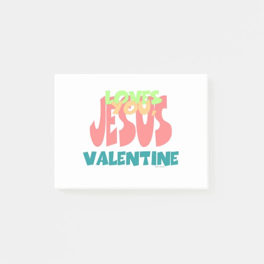 JESUS LIEBEN YOU, VALENTINE POST-IT KLEBEZETTEL (Vorderseite)