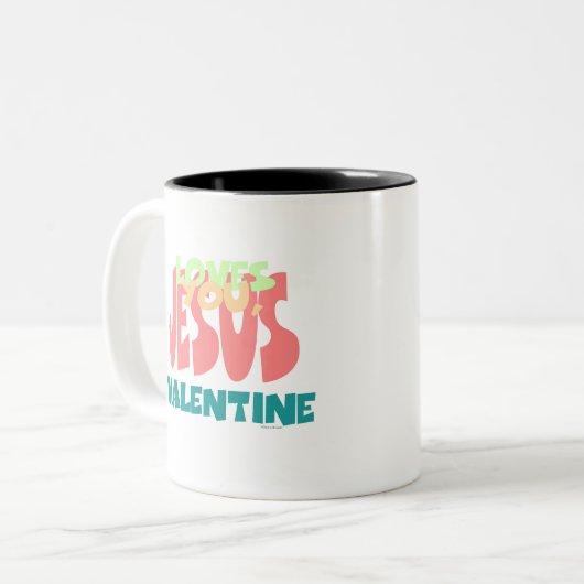 JESUS LIEBEN YOU, VALENTINE ZWEIFARBIGE TASSE (Vorderseite Links)