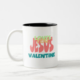 JESUS LIEBEN YOU, VALENTINE ZWEIFARBIGE TASSE