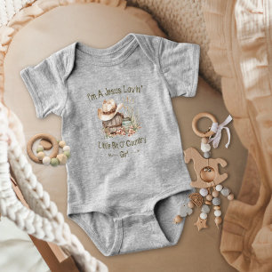 Jesus liebendes kleines bisschen Country-Baby-Cowg Baby Strampler