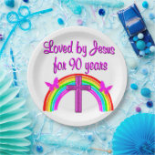 JESUS LIEBT 90. GEBURTSTAG PAPPTELLER (Party)