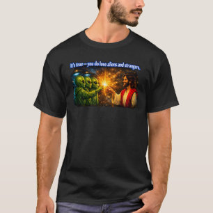 Jesus liebt Aliens — Kosmisches Design für Fremden T-Shirt