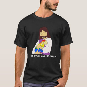 Jesus liebt alle seine schwulen Schafe Stolz Queer T-Shirt