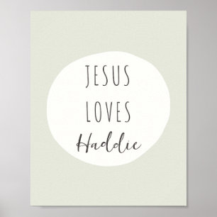 Jesus liebt "benutzerdefinierter Name" Poster & Dr