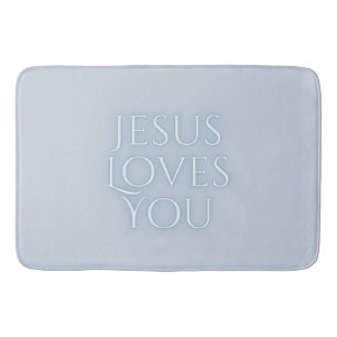Jesus liebt christliches Typografie-Design  Badematte