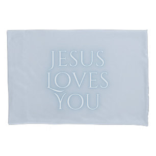 Jesus liebt christliches Typografie-Design  Kissenbezug