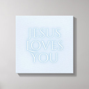 Jesus liebt christliches Typografie-Design  Leinwanddruck