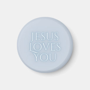 Jesus liebt christliches Typografie-Design Magnet