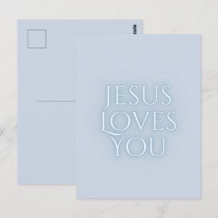 Jesus liebt christliches Typografie-Design Postkarte