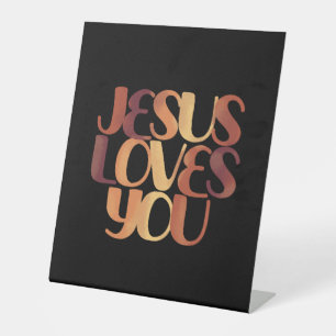 Jesus liebt christliches Typografie-Design Sockelschild