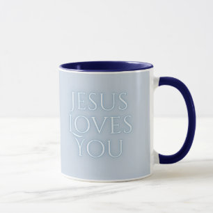 Jesus liebt christliches Typografie-Design Tasse