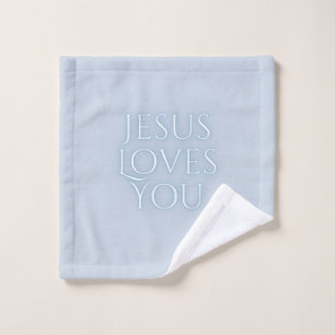 Jesus liebt christliches Typografie-Design  Waschlappen