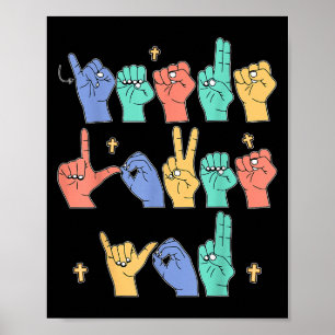 Jesus liebt dich Asl Christlich Jesus Kleinkind Ic Poster