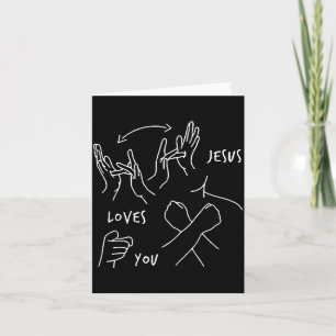 Jesus liebt dich Asl Gebärdensprache Christlich  Karte