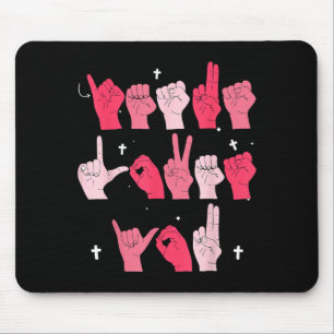 Jesus liebt dich Asl Gebärdensprache Christliches Mousepad