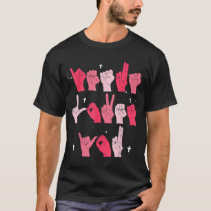 Jesus liebt dich Asl Gebärdensprache Christliches T-Shirt