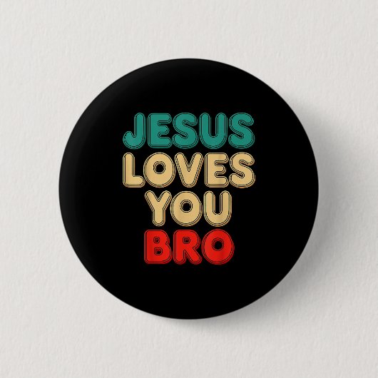 Jesus liebt dich Bro Christlicher Glaube Religiöse Button (Vorderseite)