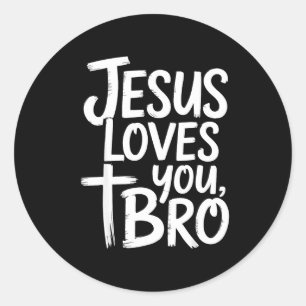 Jesus liebt dich Bruder Christlich religiös Runder Aufkleber
