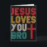 Jesus liebt dich Bruder Christlicher Glaube Retro- Karte<br><div class="desc">Jesus liebt dich Bruder Christlicher Glaube Retro-Typographie</div>