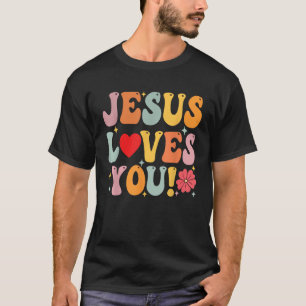 Jesus liebt dich christliche Kinder Frauen religiö T-Shirt