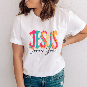 Jesus liebt dich christlicher Glaube Tri-Blend Shirt