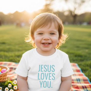 Jesus liebt dich Christliches Kleinkind Baby T-shirt