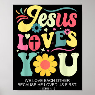 Jesus liebt dich Christliches Kreuz Gott Glaube Bi Poster