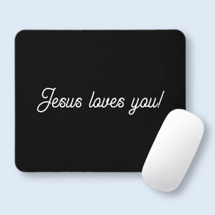 Jesus liebt dich!   Coole moderne Schriftgestaltun Mousepad
