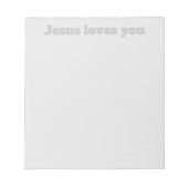 Jesus liebt dich | Grau & Hellgrau Notizblock (Vorderseite)
