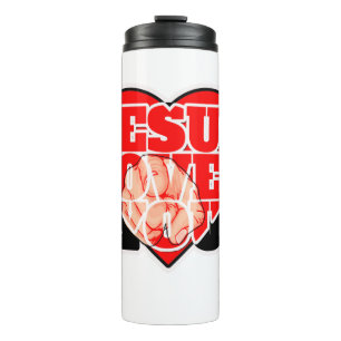 Jesus liebt dich - Inspirierender christlicher Gla Thermosbecher
