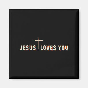 Jesus liebt dich Kreuz Gott Christliches Grafik  Magnet