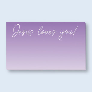 Jesus liebt dich!   lila Ombre Post-it Klebezettel