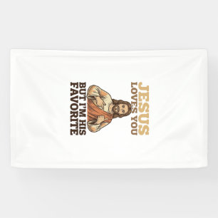 Jesus liebt dich lustiges Vintage-Glaubens-Shirt-D Banner