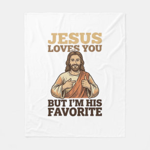 Jesus liebt dich lustiges Vintage-Glaubens-Shirt-D Fleecedecke
