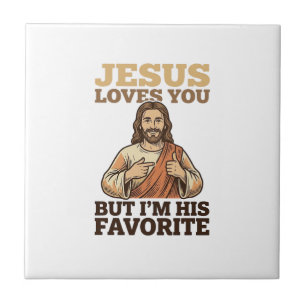 Jesus liebt dich lustiges Vintage-Glaubens-Shirt-D Fliese